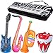 Inflatable Rock Star Toy Set, 5 Pack Inflatable Inflatable Instrument Toys for Rock and Roll Party Supplies - Guitar, Trumpet, Saxophone, Keyboard Piano,Drum 5 Piece