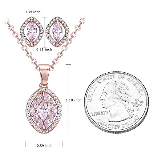 Incaton Flame Pendant Necklace Earrings set Birthday Christmas Gifts for Women with Crystal - Thumbnail 4
