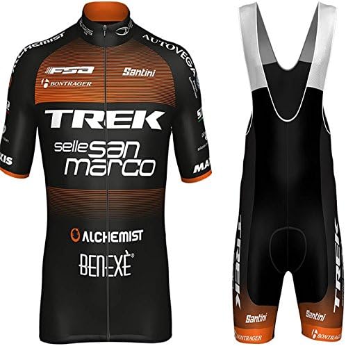 Trek Cycling Jerseys - Breathable Short Sleeve Bike Jersey with 3D Gel Pad Bib Shorts for Pro Bicycle Team Clothing