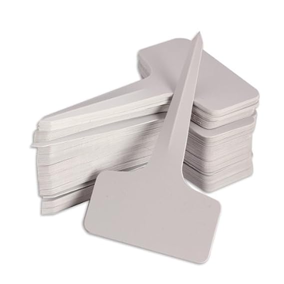 Butterme 50pcs Plastik Pflanzenstecker ,T-type Etiketten Stecketiketten ,6 x10cm pflanzenstecker zum beschriften für Alle 'Gä