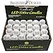 LED Lighted Flickering Votive Candles White Flameless - Banberry Designs - Box of 48