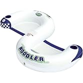 Sportsstuff Noodler 1 Inflatable Floating Lounge Chair with Cup Holder, Red &amp; White