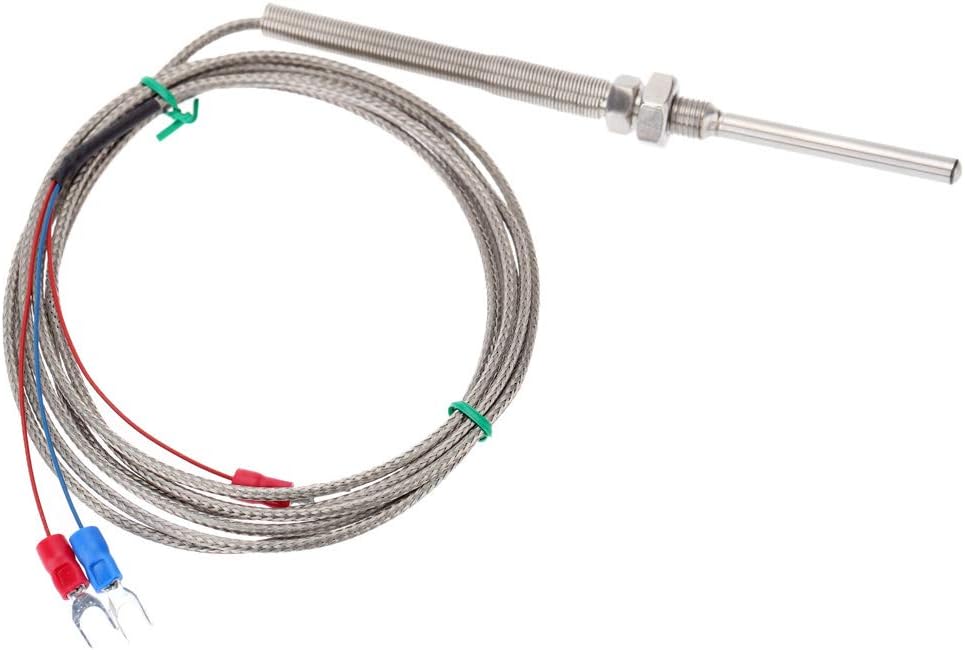 Laileya MYPIN PT100 Temperature Sensor Water Proof Stainless Steel Thermocouple PT100 Temperature Thermistor Sensor Probe Replacement for PID Temperature Controller