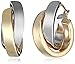 Amazon Essentials 14k White and Yellow Gold Two-Tone Polished Crossover Hoop Earrings, (previously Amazon Collection)