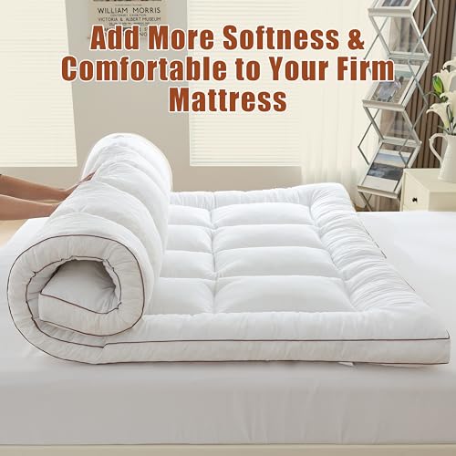 WhatsBedding 3 Inch Memory Foam Mattress Topper Queen Size, Supportive Fluffy Shredded Memory Foam Filled Pillow Top, Extra Soft Bed Topper, 60x80 in, 1700 GSM Fill