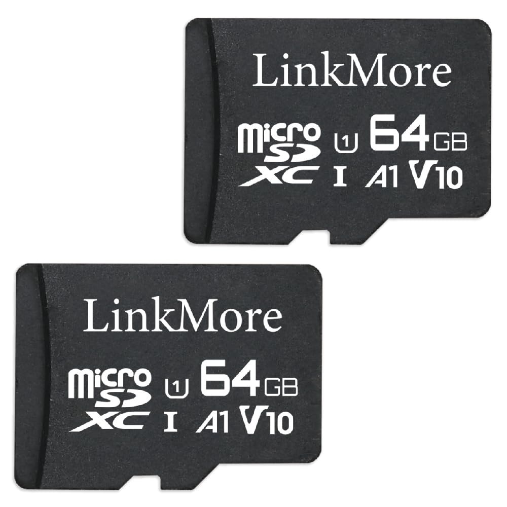 LinkMore 64GB XV11 Micro SD Card (2pack), A1, UHS-I, U1, V10, Class 10 Compatible, Read Speed Up to 95 MB/s, SD Adapter Included