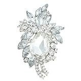 EVER FAITH® Teardrop Flower Austrian Crystal Brooch Pendant