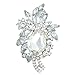 EVER FAITH Women's Austrian Crystal Vintage Style Flower Teardrop Brooch Pin Pendant