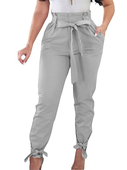 high waisted tie work pants