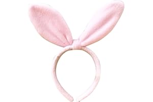 Mookiraer Bunny Ears Headband for Women Girls Daily Wearing,Christmas Easter Rabbit Ear Hair Band for Party Cosplay (Pink)