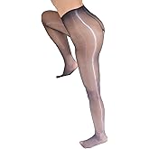 HTRUIYA Women's Oily Pantyhose 0D Ultra-thin Shiny Sheer Tight Gloss Seamless no Side Stockings