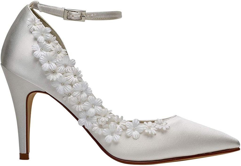 ivory satin court shoes