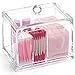 Oun Nana Transparent Acrylic Qtips Cotton Balls Makeup Holder Makeup Organizer Box - Clear Acrylic 4 stoarge Compartments