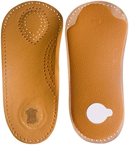 Leather Shoes Insole Orthotic Inserts With Rigid Arch Support Relieve Pain Self Adhesive Unisex 3/4 Length (XL: EUR 43/44)