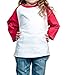 Ola Mari Unisex Kids Raglan Baseball T Shirt Top, XXS, White/Red