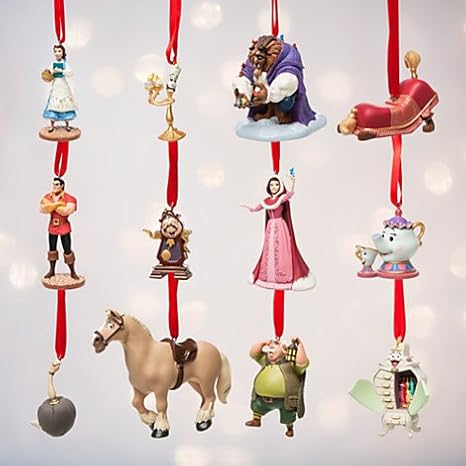 Amazon 美女と野獣 ベル ビースト ガストン ポット夫人 ルミエール コグスワース リミテッド オーナメント セット 限定 Le10 ディズニーストア アニメ 萌えグッズ 通販