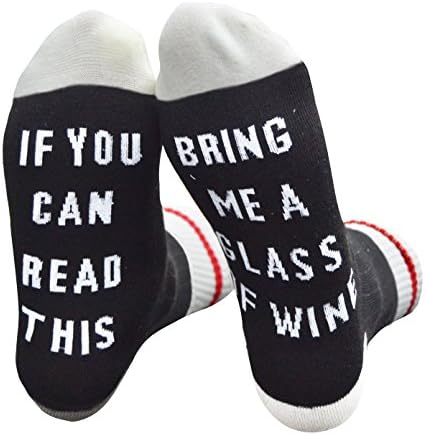 YITU Novelty Cotton Socks - IF You Can Read This PLEASE Bring Me Some Wine Socks