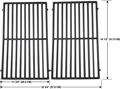 Matte Enamel Cast Iron Cooking Grid For Kenmore 141.15227, 141.15227, ProChef 34402, 34602, Vermont Castings CF9030, Ellipse 2000LP, Hamilton Beach 84131, Grand Chef GC1000, Set of 2