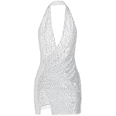 MOSSTYUS Women's Sexy Sequin Sparkly Glitter Party Club Dress Prom Cocktail Bodycon Mini Night Dress Homecoming Dresses Gown