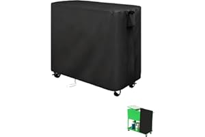 Kingling Cooler Cart Cover for Keter 89.8 Quart Patio Cooler Cart, Waterproof Outdoor Cooler Cart Cover for Rolling Ice Chest Cooler with Wheels, Backyard, Grill Table, Black - 38''L x24''W x35''H