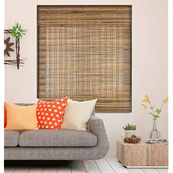 Calyx Interiors Bamboo Roman Window Blinds Shades, 30
