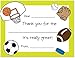 MyExpression.com 20 Sports Theme Kids Fill-in Birthday Thank You Cards - Green