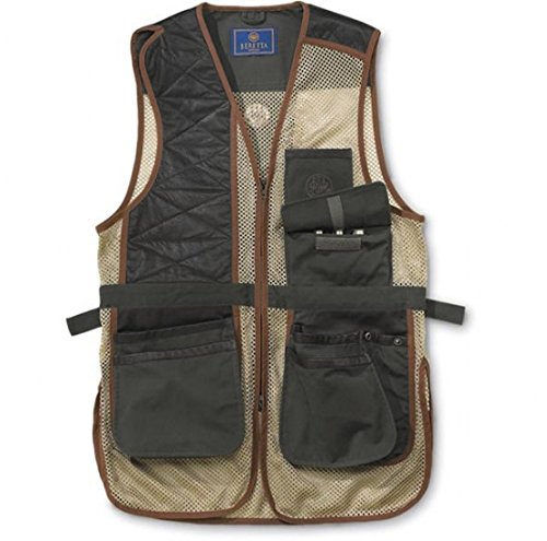 Beretta men s two tone clay shooting vest, loden/khaki, x-large
