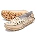 Women Leather Moccasins Loafers Driving Casual Shoes Indoor Flat Slip-on Slippers Beige 9