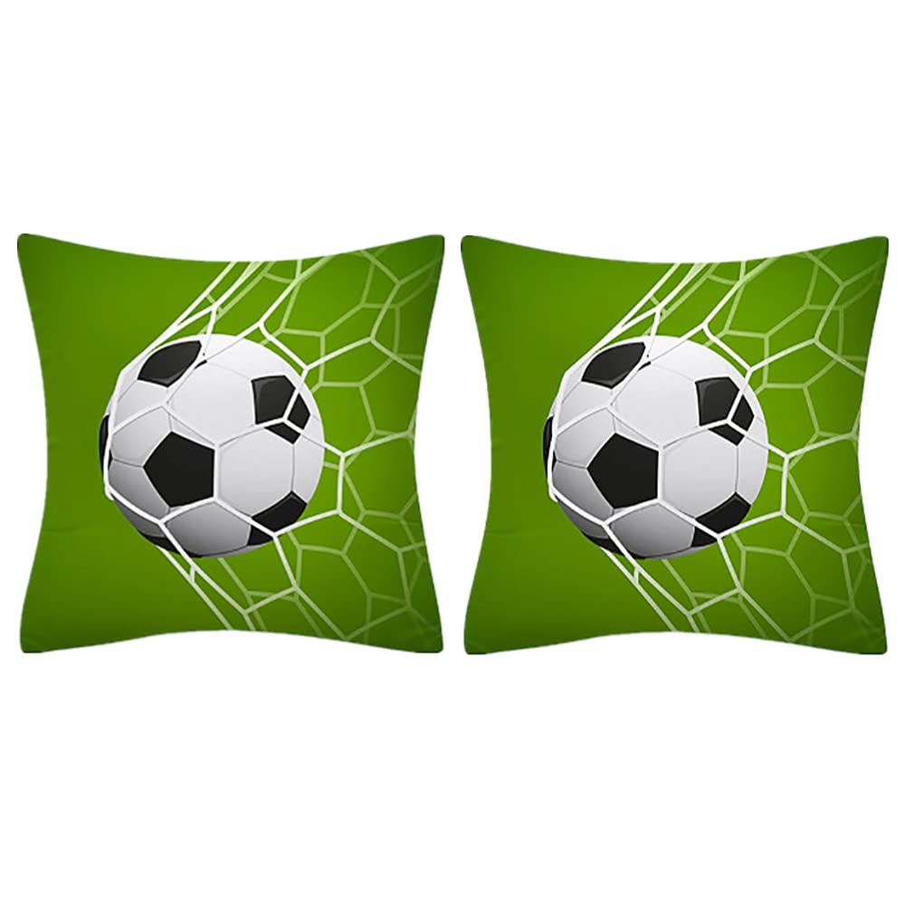 NA 2 Pcs Sofa Pillow Case Soccer Pattern Style Cushion Cover Pillowcase Home Decoration for Couch Sofa Bed Home