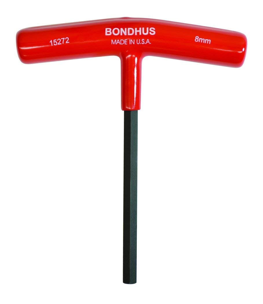 BONDHUS, 8MM T-Handle HEX Driver 6", 8MM, 15272