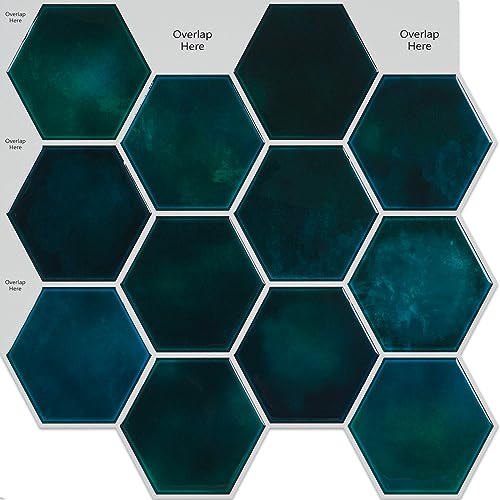 CRE8TIVE 16 Sheets Hexagon Peel and Stick Tiles