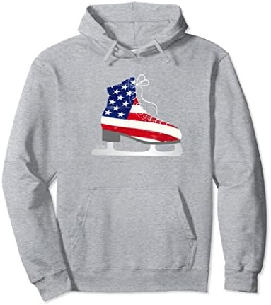 Unisex USA Ice Skating Hoodie XL: Heather Grey