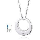 Jinlou Circle of Life Urn Necklace for Ashes - 925 Sterling Silver Always in My Heart Sterling Silver Cremation Urns Pendant Eternity Memorial Necklaces for Women