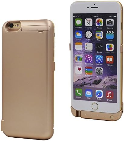 SolokingTM 8200mah External Battery Charger Powered Backup Pack for iphone 6 plus 6s Plus Power Case with Kickstand+slim Fit Slider Design+lightning Charging Port (Gold)