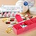 USA Merchant - 7 Day Small Pill Box with Snap Close Lids - Weekly Pill Organizer 4 Times a Day or 28 Day Dispenser - Comes with 4 Separate 7 Day Pill Containers for Vitamins, Supplements, and Medicine