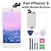 for iPhone 5 Screen Replacement with Home Button, Arotech 4.0 Inch Full Assembly LCD Display Digitizer Touch Screen with Repair Tool Kit and Tempered Glass (i5 White)
