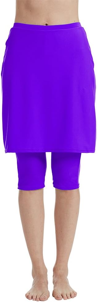 YoungSoul Women's Swim Skirt with Leggings Running Skort Skirted Capri Leggings