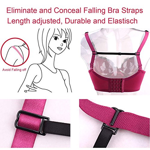 Muhuyi 18Pcs Bra Straps Set, Bra Extenders, Clear Bra Straps, Bra Strap Holders with Bra Strap Clips