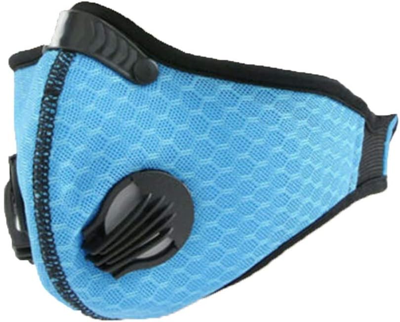 Reusable Dustproof 𝐌𝐀𝐒𝐊with Exhalation Valve,Air Purifying 𝐌𝐀𝐒𝐊 Mouth,Dust 𝐌𝐀𝐒𝐊 Windproof Foggy Haze Pollution Respirator (Blue)