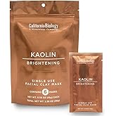 California Biology Kaolin Clay for Face & Body | Indian Healing Clay Powder for Sensitive Skin | Facial Mask & Clay Body Scrub | Natural Skin Care Mask | 6 Count