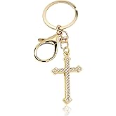 malyunin Gold Cross Keychain Christian Gifts for Women Cross Charms Bag Charms Purse for Handbags Backpacks Car Keys Accessories