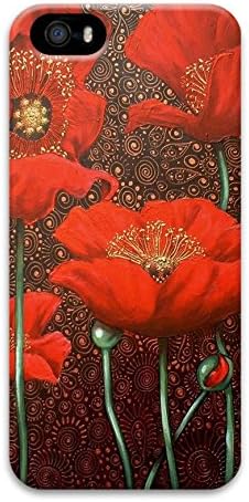 iPhone 5S Case, iPhone 5 Case, Red Poppies Custom Design Scratch Protection Case Hard 3D Cover Slim fit for Apple iPhone 5 5S