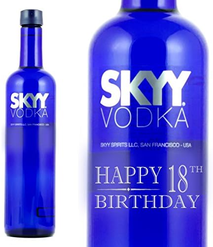 Happy 18th Birthday Engraved bottle Of Skyy 70cl