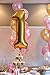 KatchOn Wild ONE Birthday Decoration KIT - Pink White Gold Balloons Set,Perfect for 1st Bday Party Supplies, Girl or Boy, Number 1 Mylar, Latex Ballon