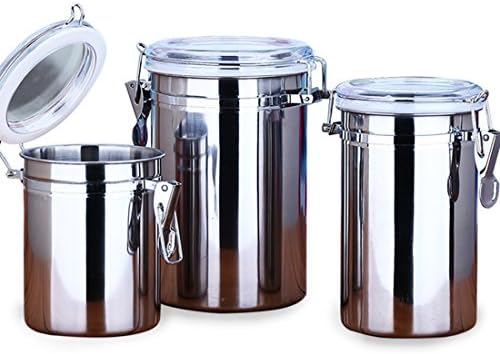 Premium Coffee Canistor AEVEL Stainless Steel Coffee Container Coffee Vault, Keeps Coffee Delicious for Longer, Ideal for Coffee Sugar Tea Pasta with Airtight Lids Vacuum Sealed Storage (900ML)