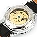 Gute Luxury Steampunk Bling Automatic Mechanical Wristwatch Golden Bezel Minimalist Stainless Steel (G-Black-Silver)