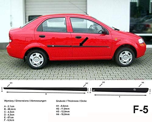 Spangenberg 3700005 Side Protection Strip Black for Chevrolet Aveo T200 Saloon 4-Door 2004-2006 F5