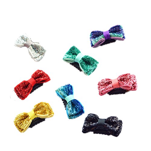 PET SHOW Small Pet Topknot Dogs Hair Bows with Clips for Short Hair Pets Costumes Dog Fur Accessories Assorted Colors Pack of 10