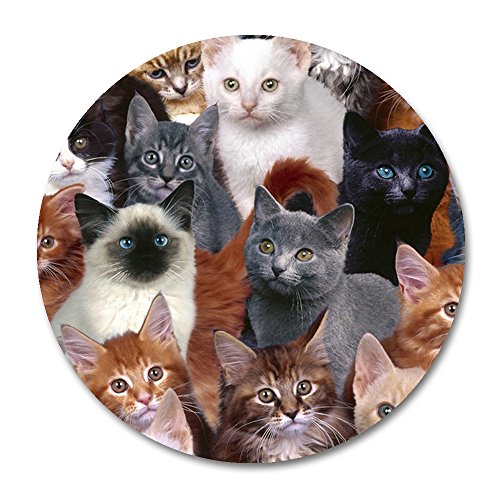 Cats Mouse Pad By Smooffly,Cats Galore Round Non Slip Rubber Mouse Pad Gaming Mouse Pad 20CM X 20CM