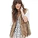 Dikoaina Womens Ladies Fashion Autumn And Winter Warm Short Faux Fur Vests Outwear Jacket